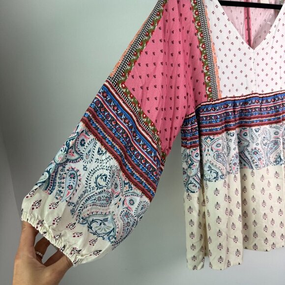 Sundance Tunic Blouse NWOT Poetic Mood Long Sleeve 100% Rayon Made in India Size - Picture 4 of 6